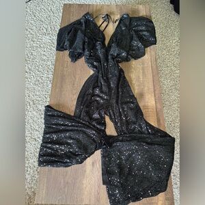 Aakaa Elegant Black Sequin Jumpsuit